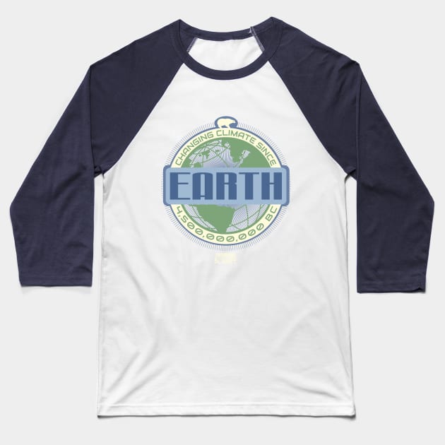 Climate Change Baseball T-Shirt by Richard Syrett